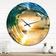 preview thumbnail 7 of 8, Designart 'Colored Ocean Waves Falling Down II' Modern Seashore Wall CLock 29 in. wide x 29 in. high