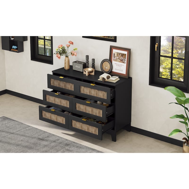 Rustic Farmhouse Style Dresser with 6 Drawers