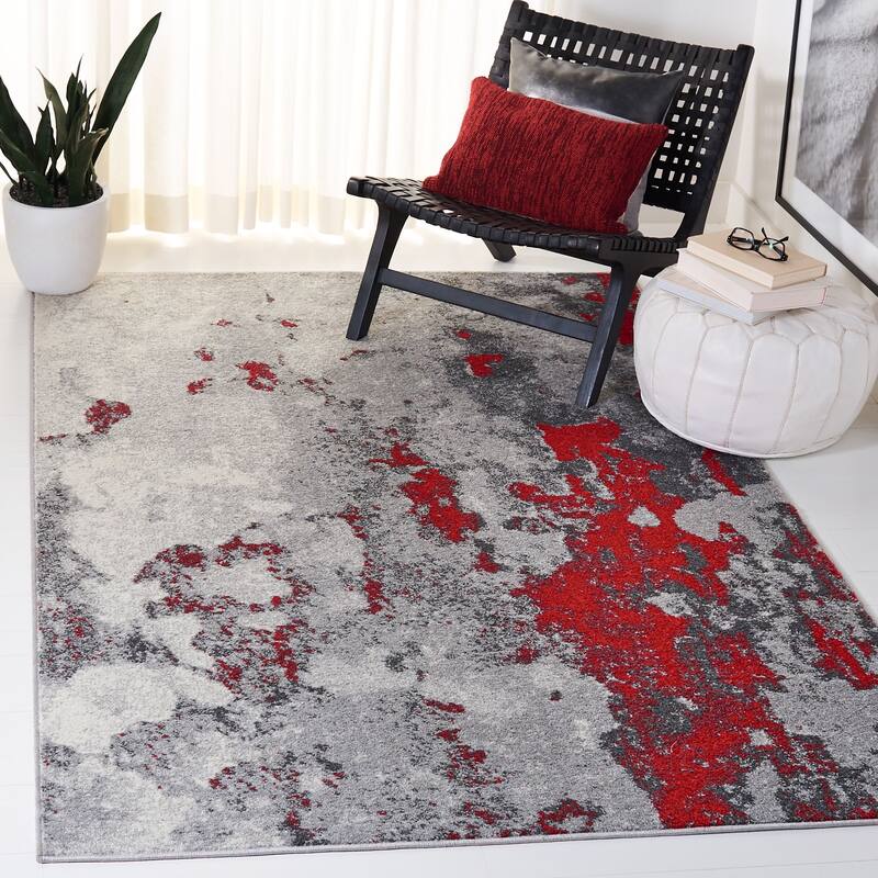SAFAVIEH Adirondack Cordelia Abstract Glam Rug - 8' x 10' - Red/Grey