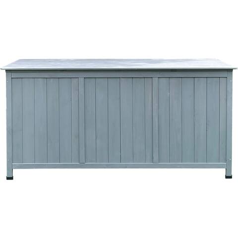 Hanover Outdoor Wooden Storage Cushion Box in Grey - 4.2 ft. x 1.8 ft. x 2 ft.
