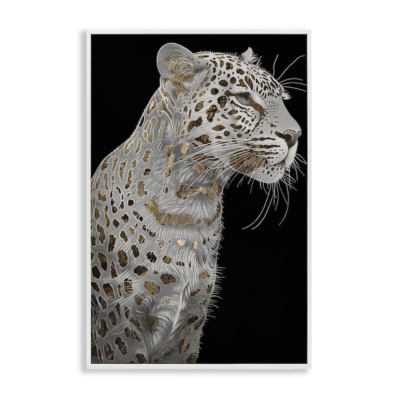 Stupell Elegant Glam Leopard Spots Framed Giclee Art Design By Sasha - 12 x 18 - White