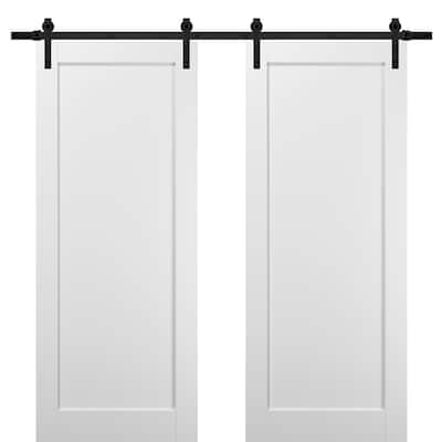 Sliding Double Barn Doors Hardware / Quadro 4111 White Silk