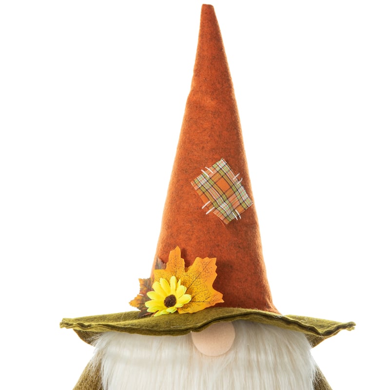 Glitzhome Telescoped Fabric Fall Gnome Standing Decor