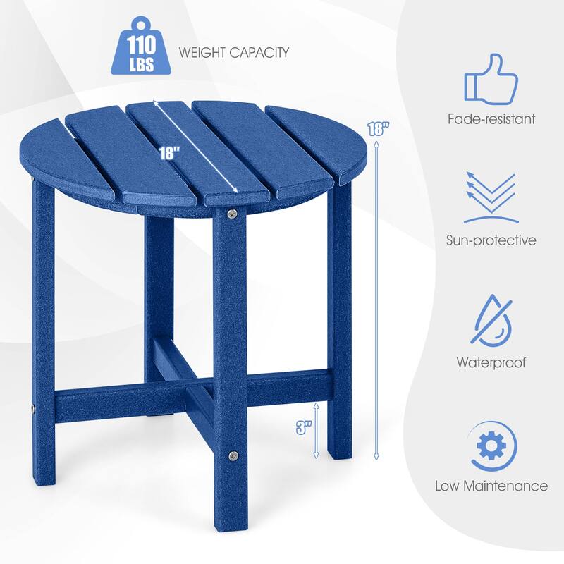 Gymax 2PCS 18'' Patio Adirondack Side Table Weather Resistant HDPE