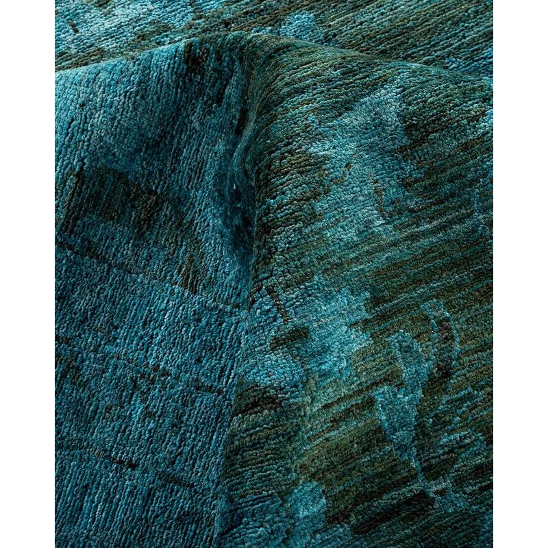 Overton Hand Knotted Wool Vintage Inspired Modern Contemporary Overdyed Brown Area Rug - 12' 1" x 14' 10"