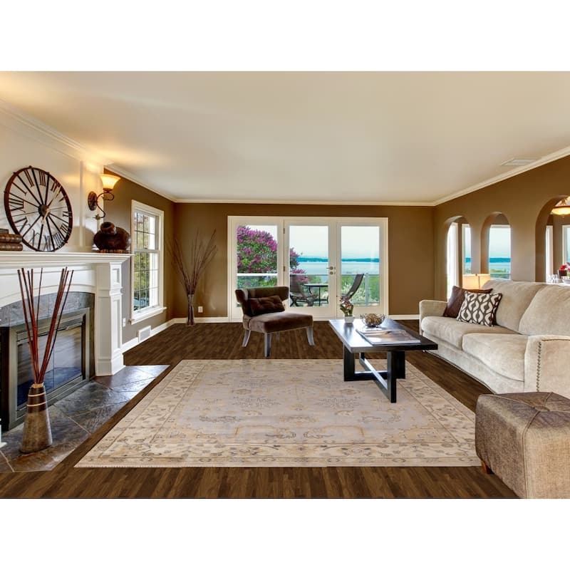 All-Over Oushak Indian Area Rug Hand-Knotted Wool Carpet - 8'2"x 10'0"