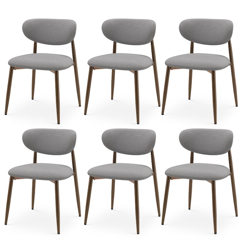 RENEWLINE Mid-Century Modern Tapered Dining Chairs with Upholstered Seat & Iron Frame