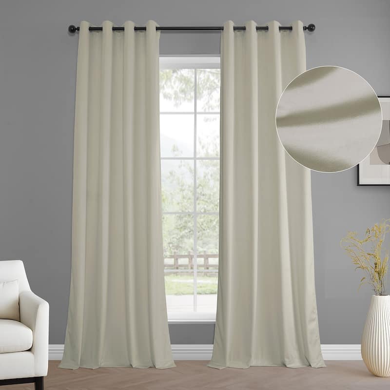 Exclusive Fabrics Simply Velvet Grommet Room Darkening Curtains for Bedroom & Living Room Curtains Pair (2 Panels))