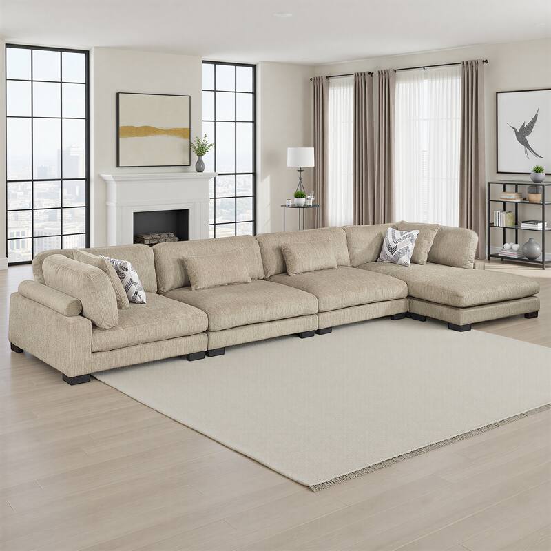 Fremont & Park Abbeville Microfiber 4-Piece Modular Sectional with Chaise