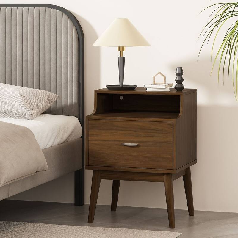 Mid-Century Modern Design 1-Drawer Nightstand by Christopher Knight Home