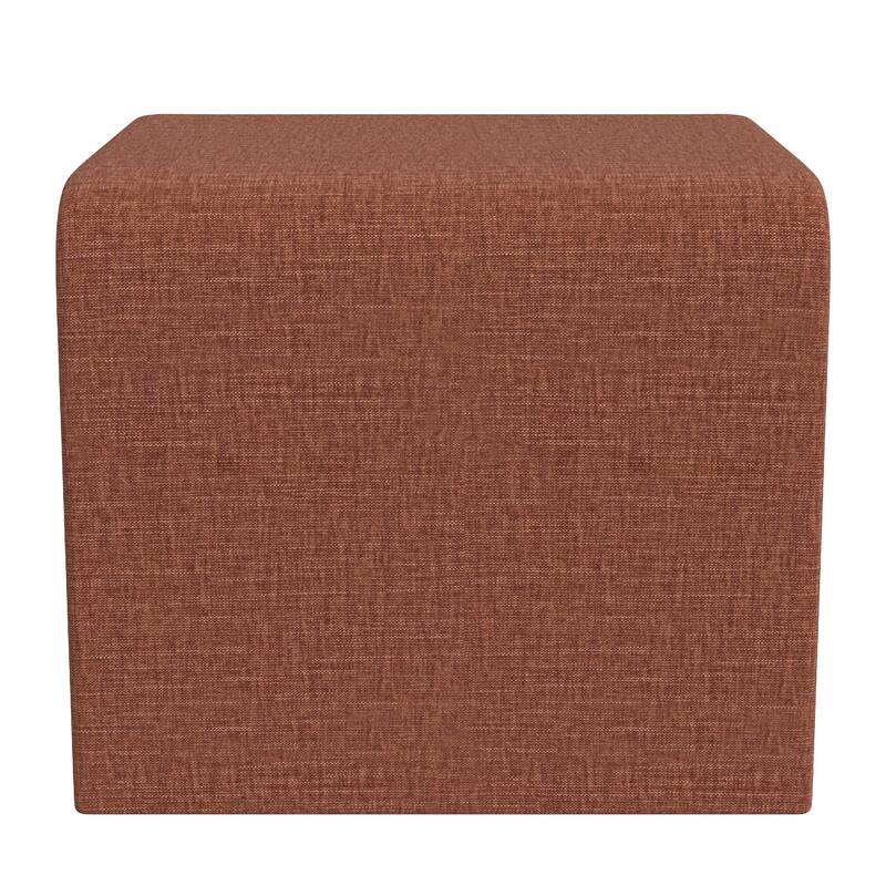 Ari Ottoman Footstool, Arc Shape with Rust Orange Chenille, 22 Inch