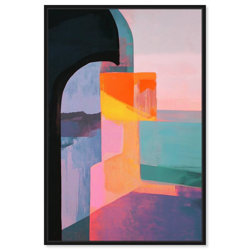 Color Blocks III Canvas by Art Remedy - 30" x 45" - Black
