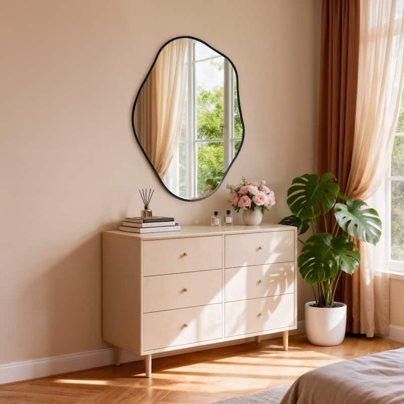 Irregular Mirrors for Wall Asymmetrical Metal Frame Decorative Mirror - 24" x 32"