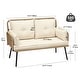 preview thumbnail 7 of 8, Moasis Wicker Outdoor Loveseat with Cushions - 44.9"L x 21.7"W x 31.1"H