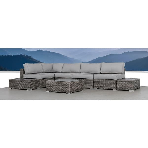 LSI 8 Piece Rattan Sectional Seating Group with Cushions Bed Bath