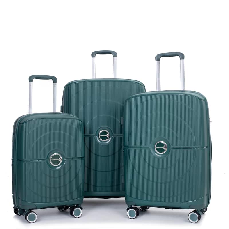 Expandable Hardshell Suitcase Double Spinner Wheels PP Luggage Sets with TSA Lock,3-Piece Set (20/24/28)