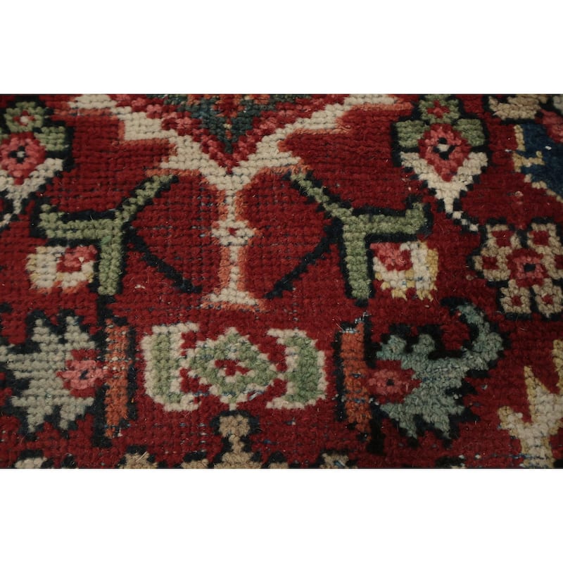 Hand Knotted Oriental 100% Wool Carpet Traditional Floral Red Mahal Area Rug - 12' 0'' X 9' 0''