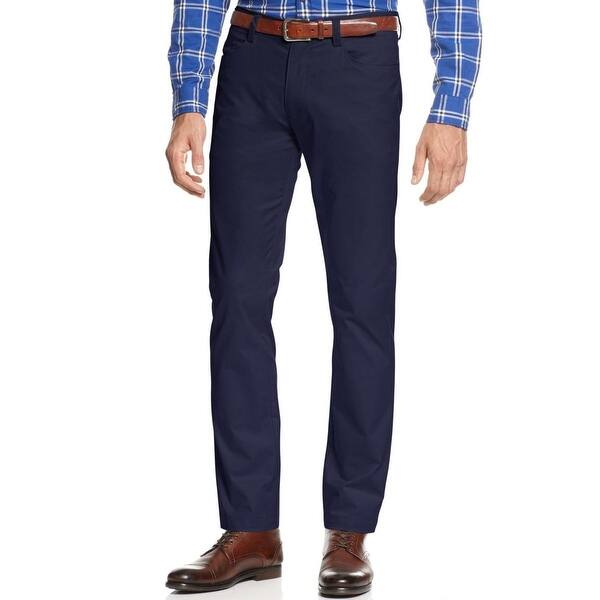 Shop Calvin Klein Mens Casual Pants Sateen Slim Fit Overstock