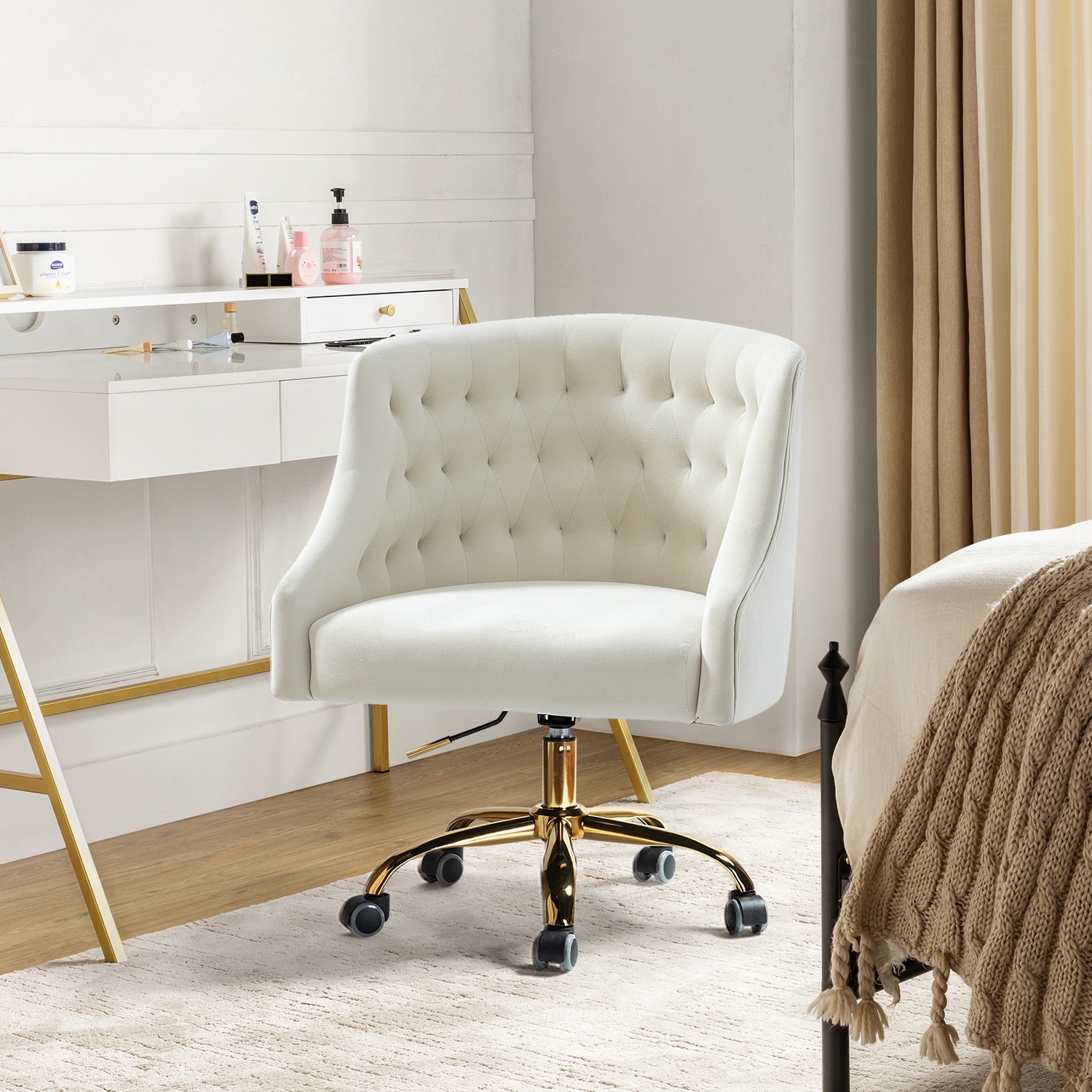 Tan and gold office chair discount