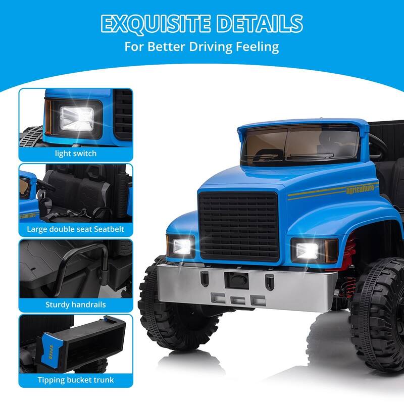 Ride On Car with Remote Control, Electric Utv Vehicles for Kids with Dump Bed