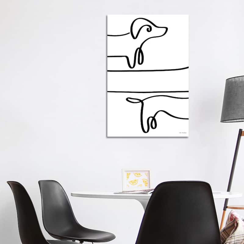 iCanvas "One Line Dachshund" by Seven Trees Design Canvas Print - 40x26x1.5