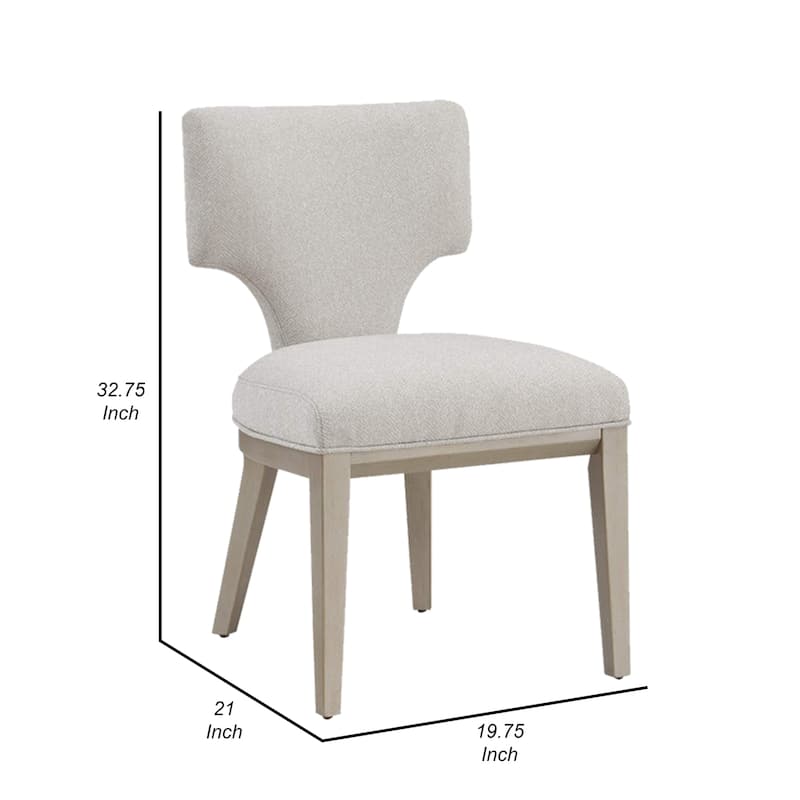 Champagne Fabric Upholstered Wood Frame Dining Chair, Set of 2, Sturdy Dining Chair for Dining Rooms - 19