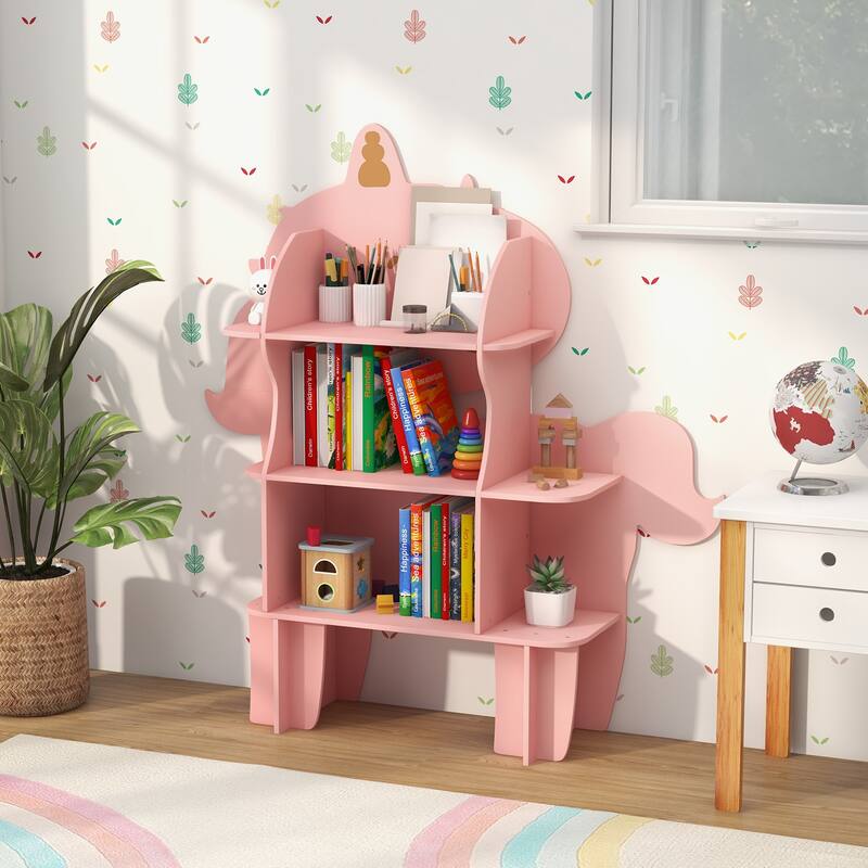 Costway Unicorn Bookcase for Kids 3-Tier Toy Storage Organizer with - See Details
