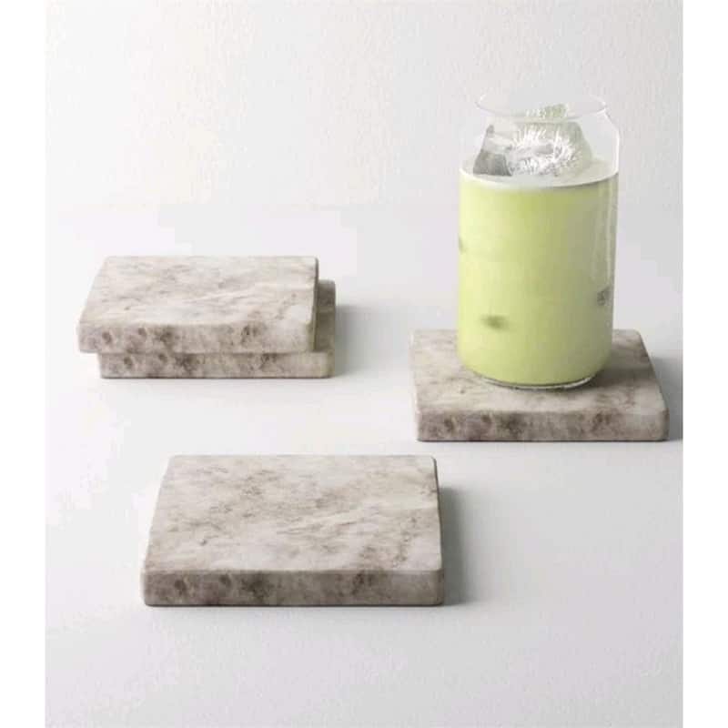 Brown Galaxy Marble Square Coaster Set of 4 - Brown