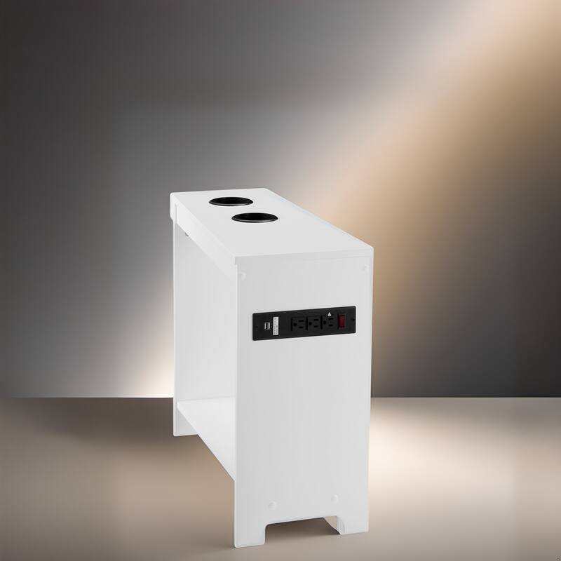 Nightstand with Charging Station - End Table with USB Ports & Outlets