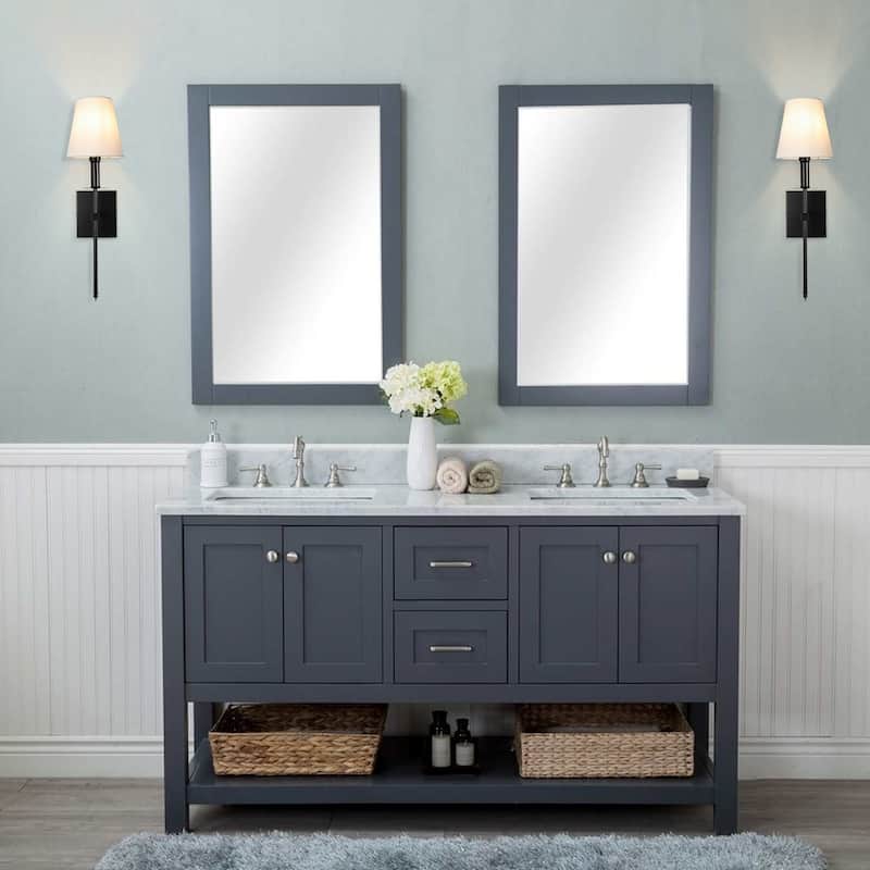 1-Light Wall Sconce with White Fabric Shade(2-Pack) - Matte Black