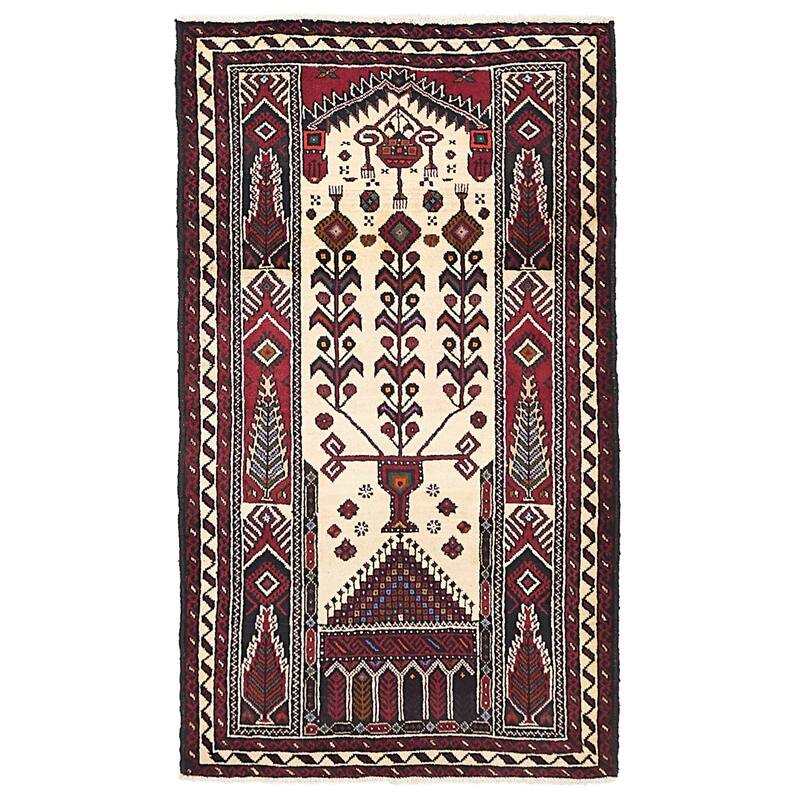 ECARPETGALLERY Hand-knotted Teimani Ivory Wool Rug - 3'6 x 6'0