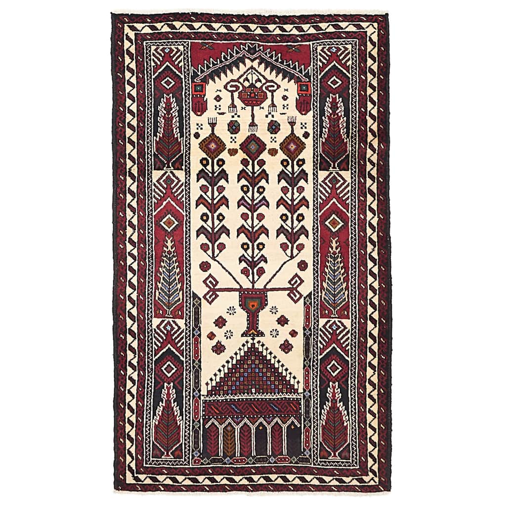 ECARPETGALLERY Hand-knotted Teimani Ivory Wool Rug - 3'6 x 6'0