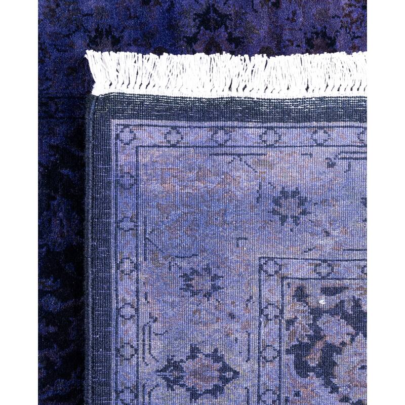 Overdyed One-of-a-Kind Hand-Knotted Runner Rug - Purple - 2' 7" x 12' 1"