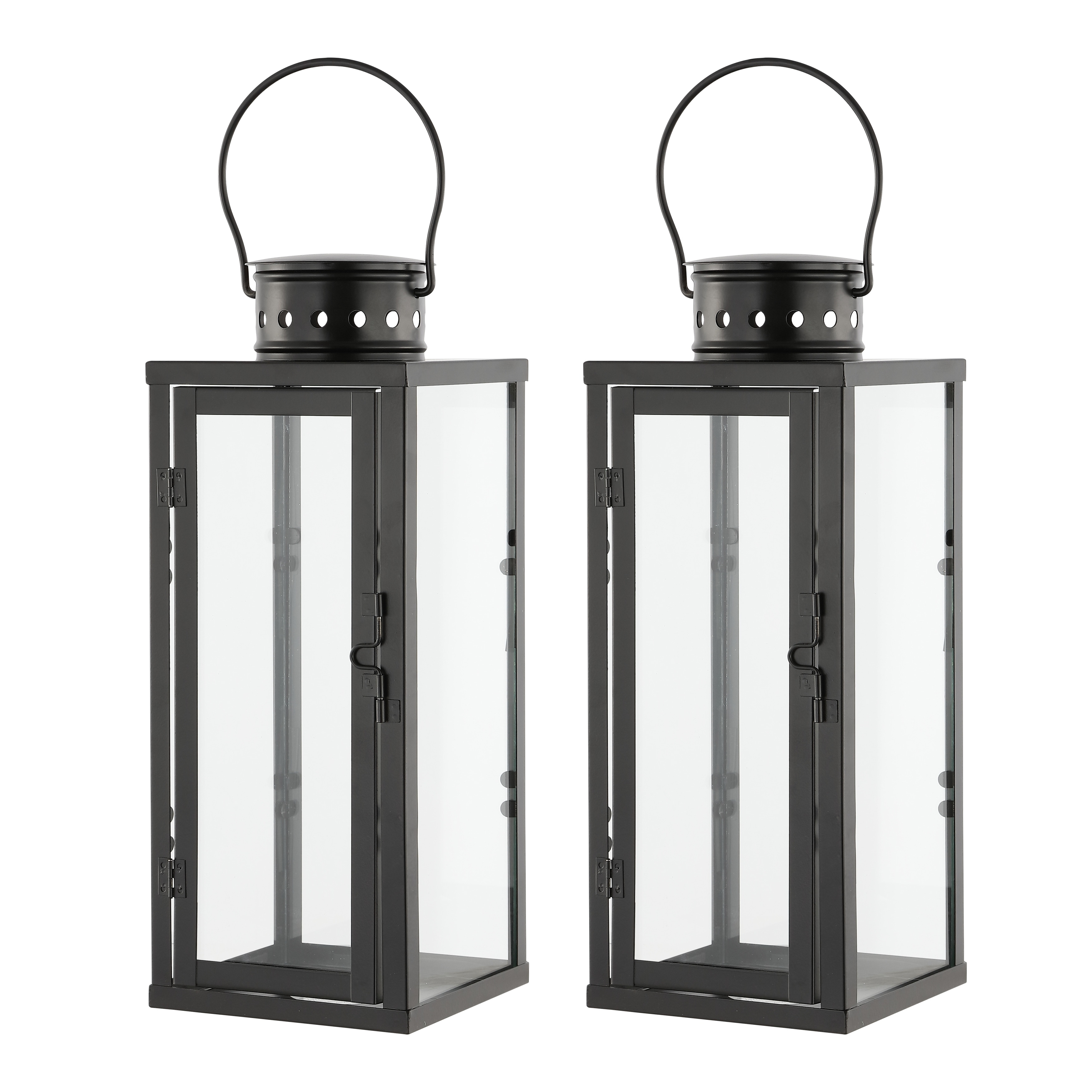 SAFAVIEH Lighting Lorient 22-Inch Glass Outdoor Wall Lantern Set