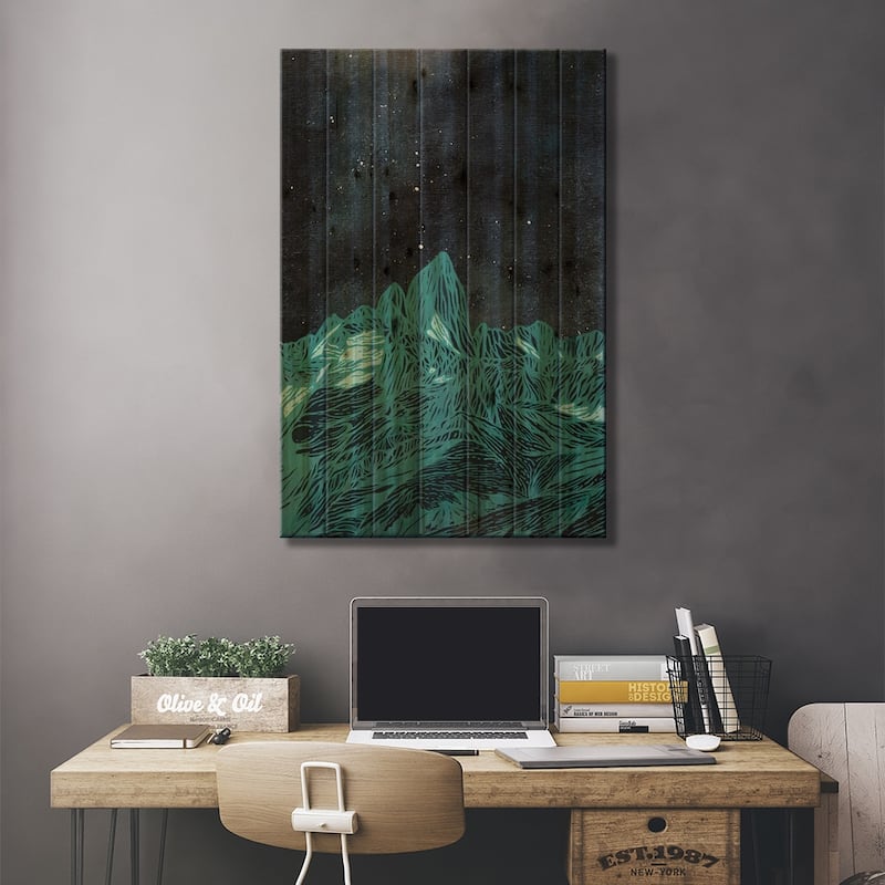 A Line In The Dark Print On Wood by Coralie Huon - Multi-Color