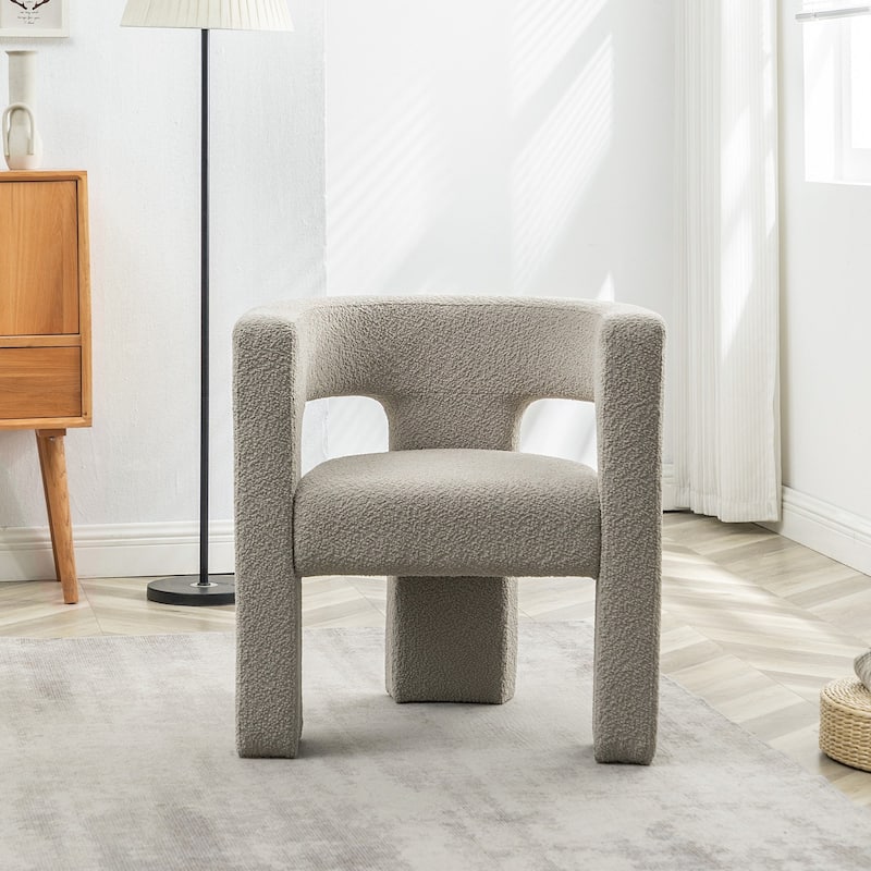 KINWELL 28" Wide Boucle Upholstered Square Armchair