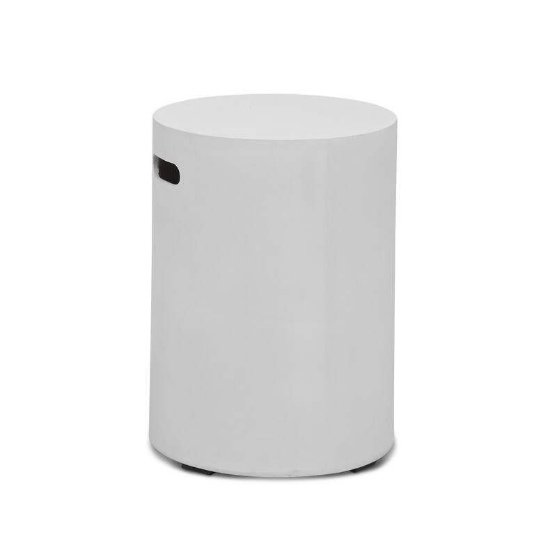 Urbia Cylinder Concrete Stool - N/A - Ivory