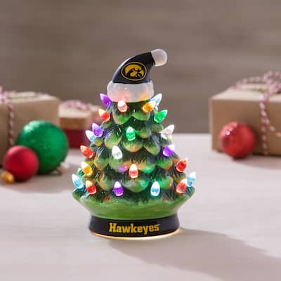 8" LED Ceramic Tabletop Christmas Tree, University of Iowa
