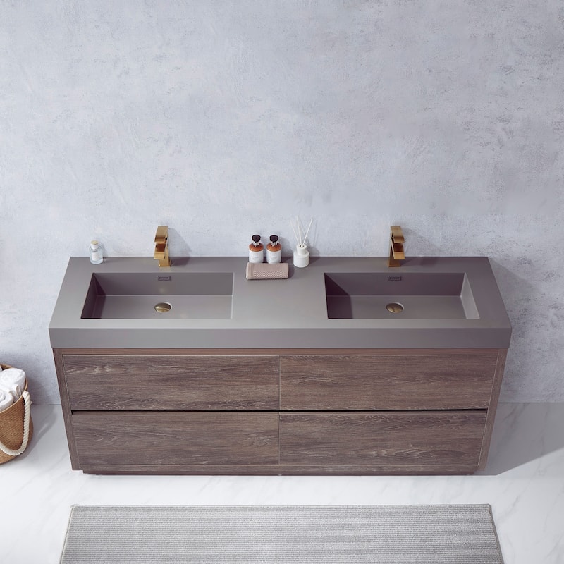 Miseno MV703072-NM Huesca 72" Free Standing Double Basin Vanity Set