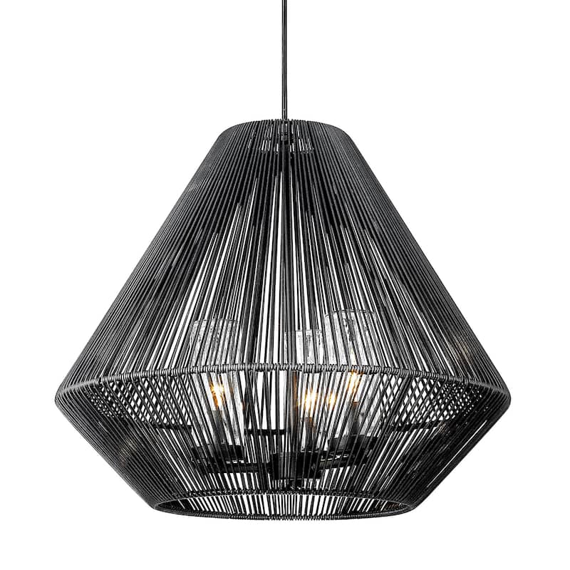 Golden Lighting 6937-03P MBW Valentina 3 Light 21" Wide Outdoor - Natural Black