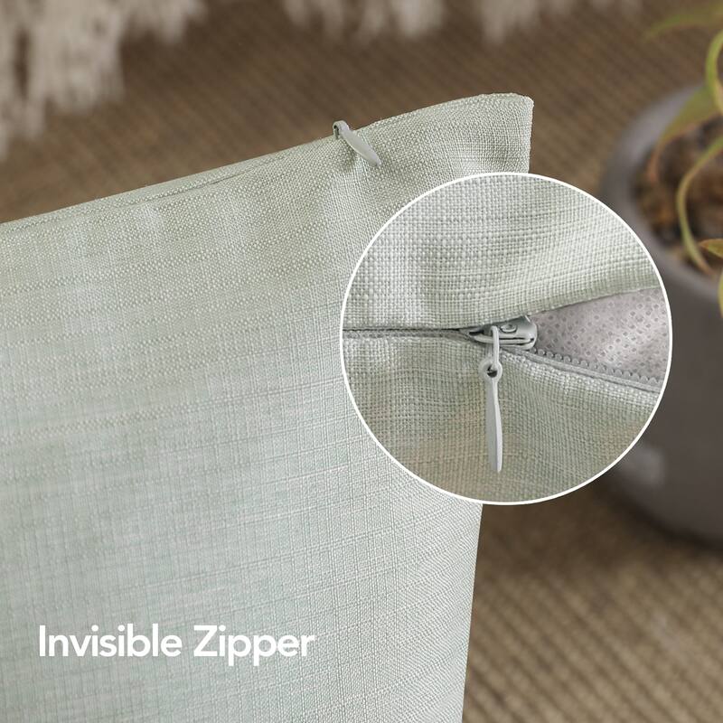 Deconovo 4-Pack Faux Linen Throw Pillow Covers with Hidden Zipper