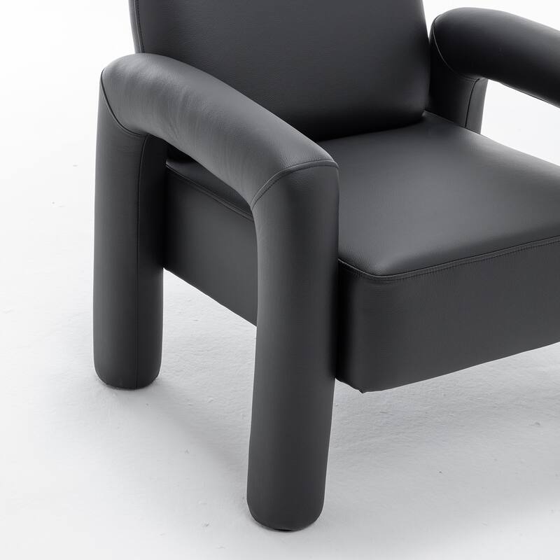SEYNAR Modern PU Leather Accent Chair with Tubular Multifunctional Legs for Living Room