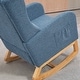 preview thumbnail 41 of 59, High back Upholstered Accent Rocking Chair Nursery Chair With Retractable Footrest