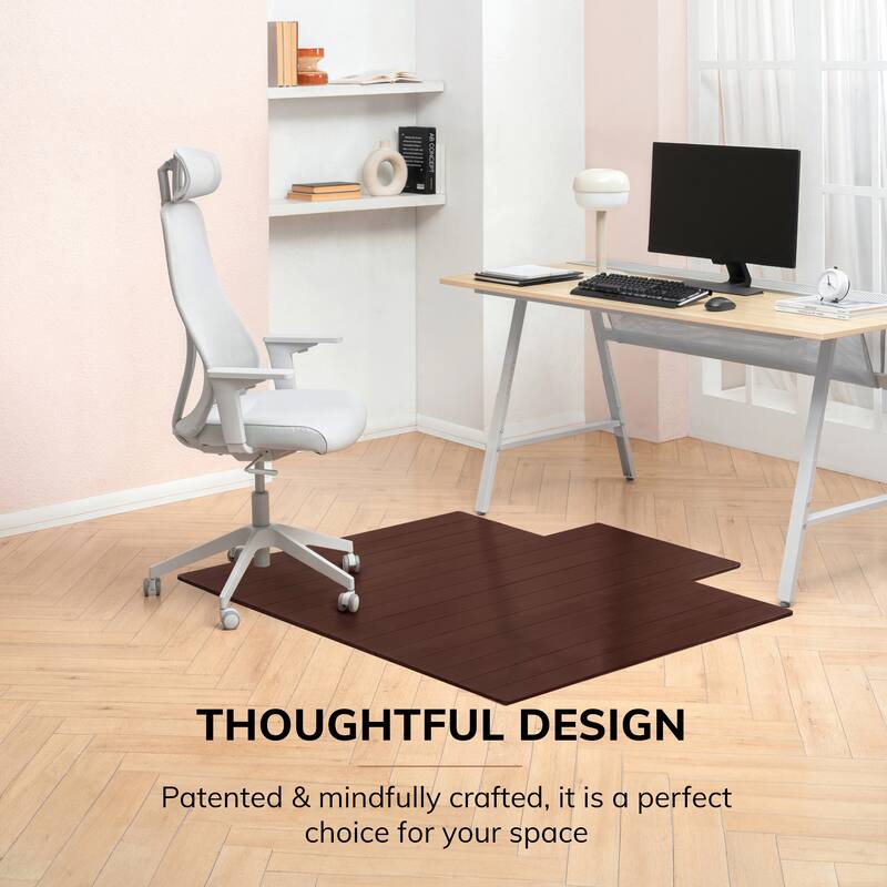 Eco Bamboo Deluxe Cherry Chair Mat with lip (55 x 57)