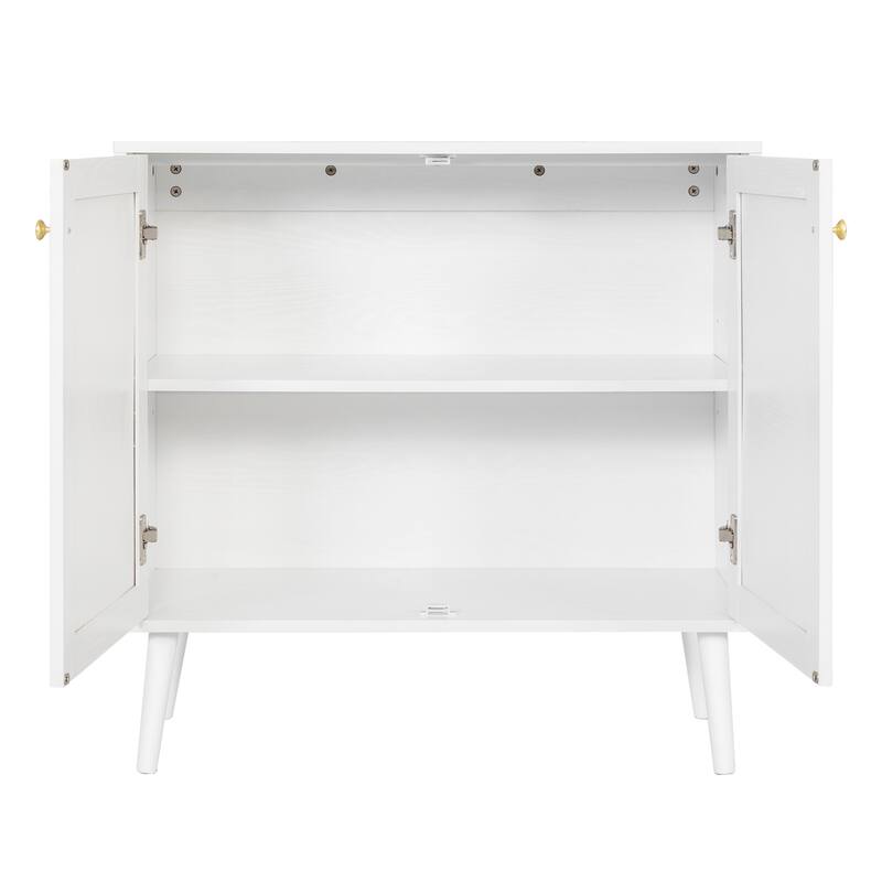 Nuu Garden Accent Storage Cabinet, Sideboard Buffet Cabinet with Rattan Doors