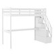 preview thumbnail 18 of 16, Twin Size Loft Bed with Storage Staircase & Study Desk, Vintage side Rail, Solid Wood Slats Support, Rustic style for Bedroom