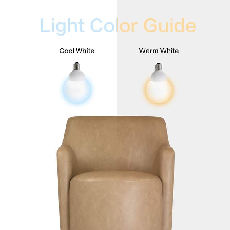 HomePop Upholstered Swivel Accent Chair - Sand Faux Leather