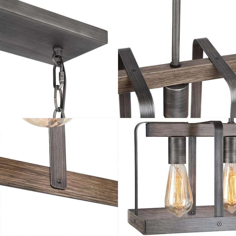 Modern Farmhouse 5-Light Linear Chandelier Island Lights - L28"*W7.1*H15.3"