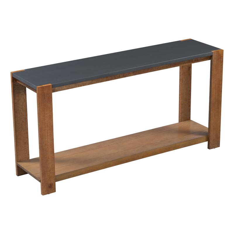59 Inch Console Table with Bottom Shelf,Minimalist Style Console Table for Entryway