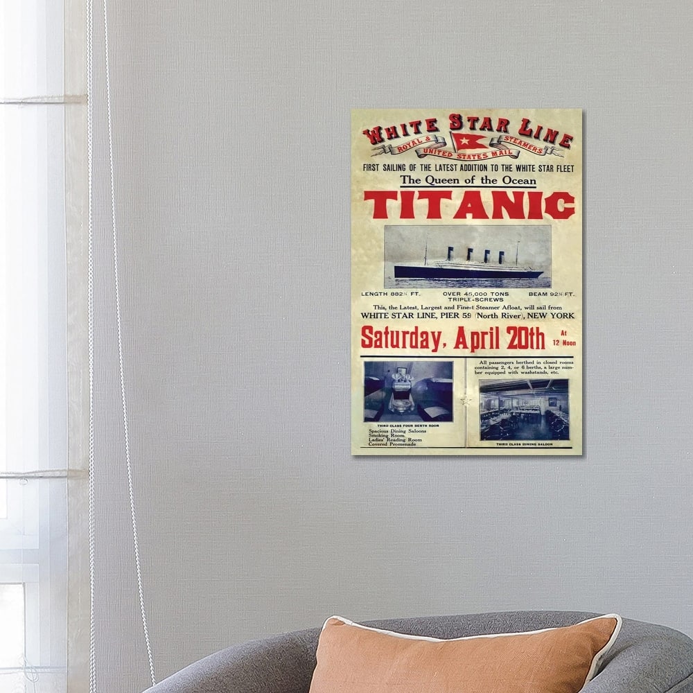 iCanvas "1912 UK Titanic Poster" by The Advertising Archives Canvas Print
